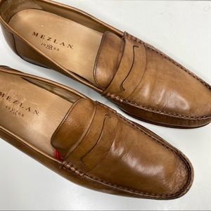 MEZLAN Men’s Brown Leather Penny Loafer